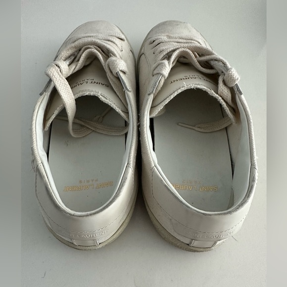 SAINT LAURENT COURT CLASSIC SL/06 EMBROIDERED SNEAKERS IN CANVAS AND LEATHER - Picture 5 of 11